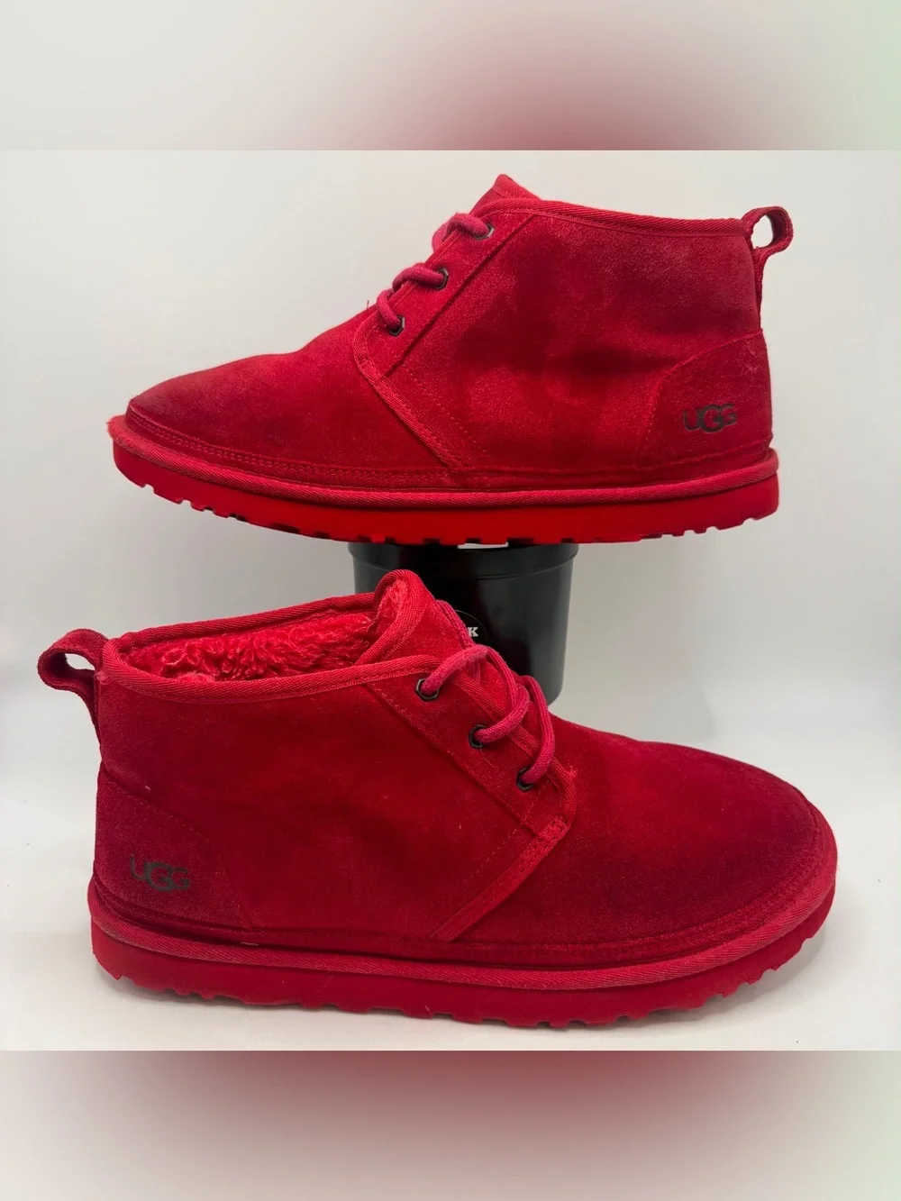 UGG Neumel Red Suede Chukka Boots Men’s Size 12 Shearling Lined